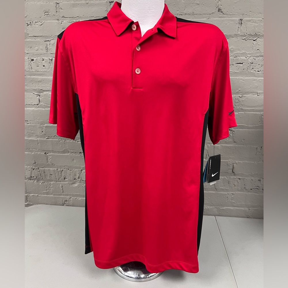 Nike Men's Vibrant Red Dri Fit Polo Shirt